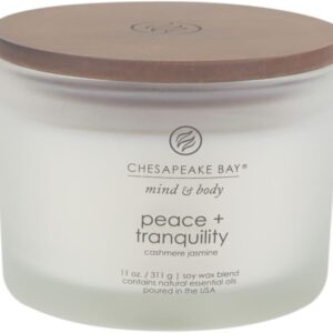 Chesapeake Bay Candle Scented Candle Peace + Tranquility (cashmere jasmine) 3-Wick Coffee Table Jar
